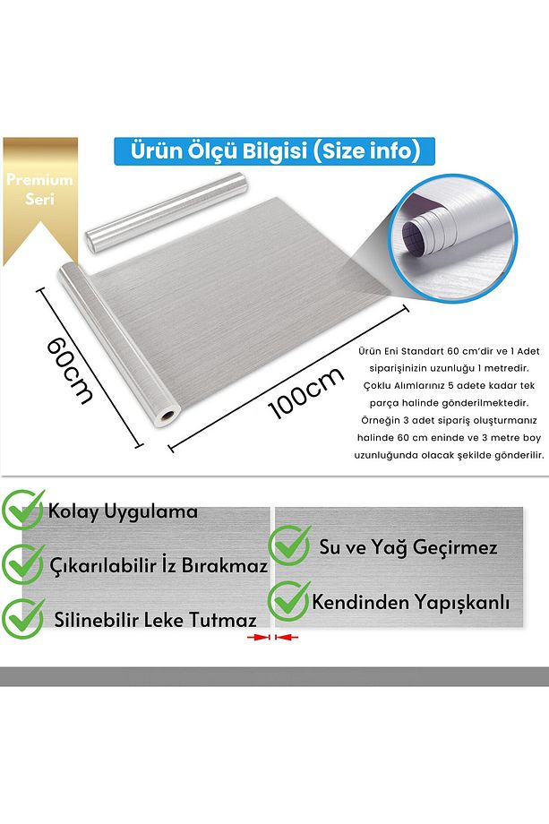 60cm×100cm Kendinden Yapışkanlı Ahşap Görünümlü Kaplama Kağıdı Mutfak Dolap Masa Duvar - 5