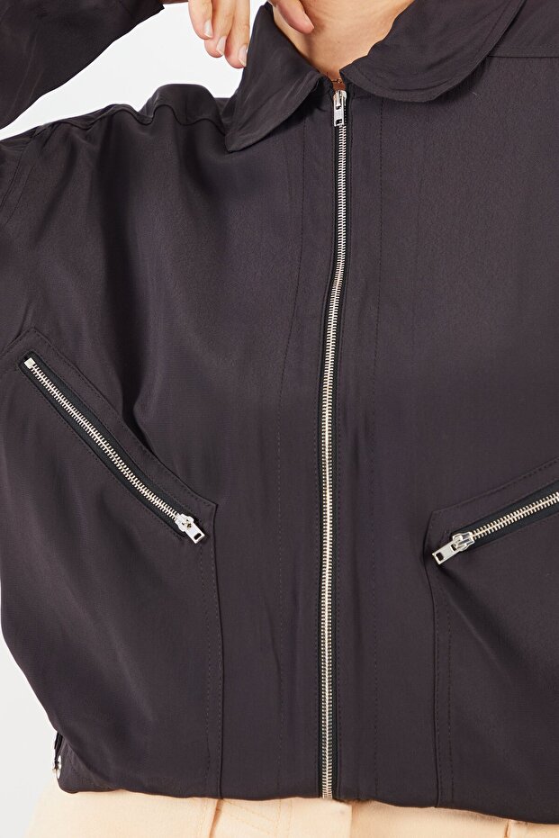 Women Solid Soft Shell Jacket, Black - 3