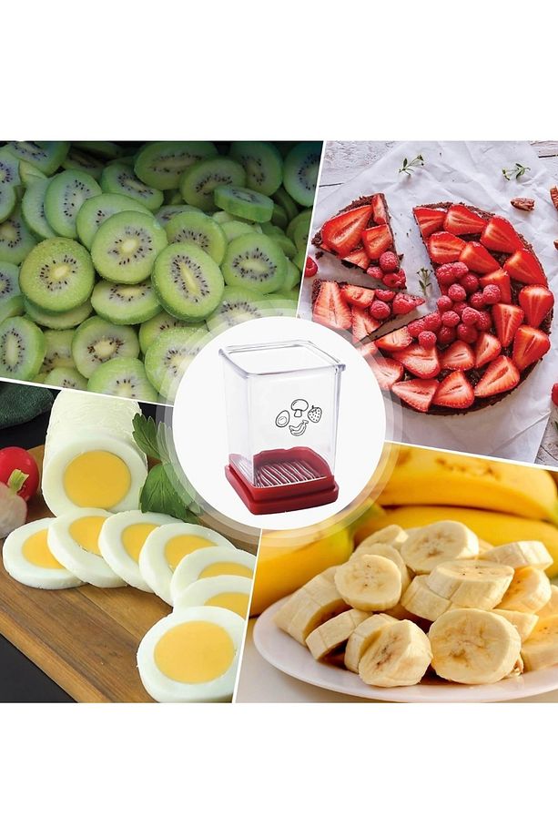 2 Adet  Meyve Sebze Dilimleme Paslanmaz Çelik Bardak Dilimleme Yumurta Dilimleme - 2