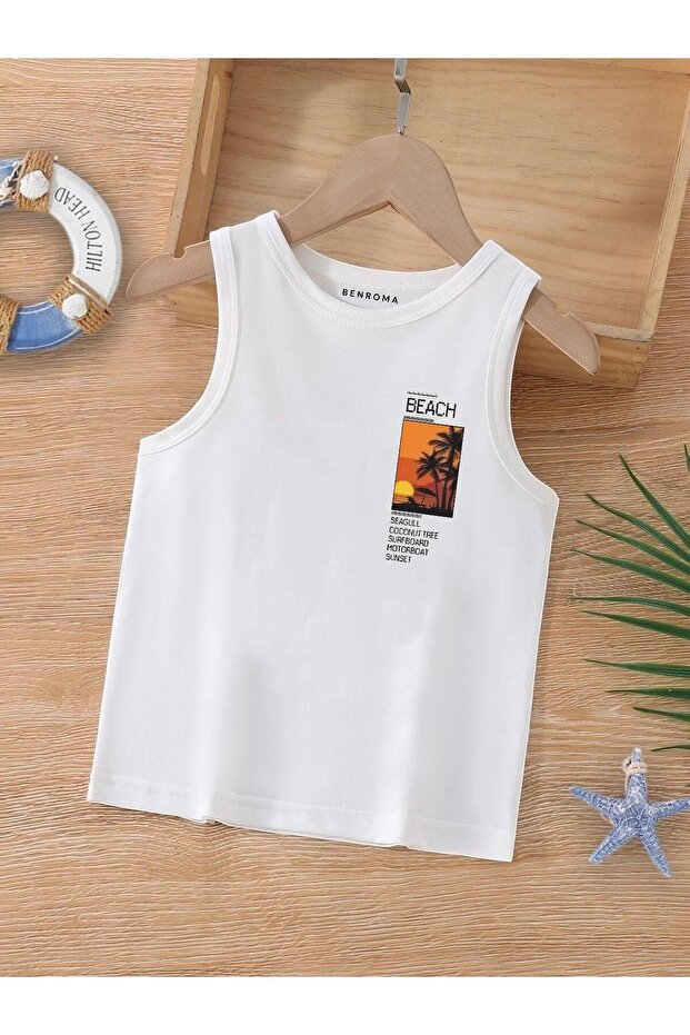 Cartoon Character Printed Sleeveless Children's T-Shirt