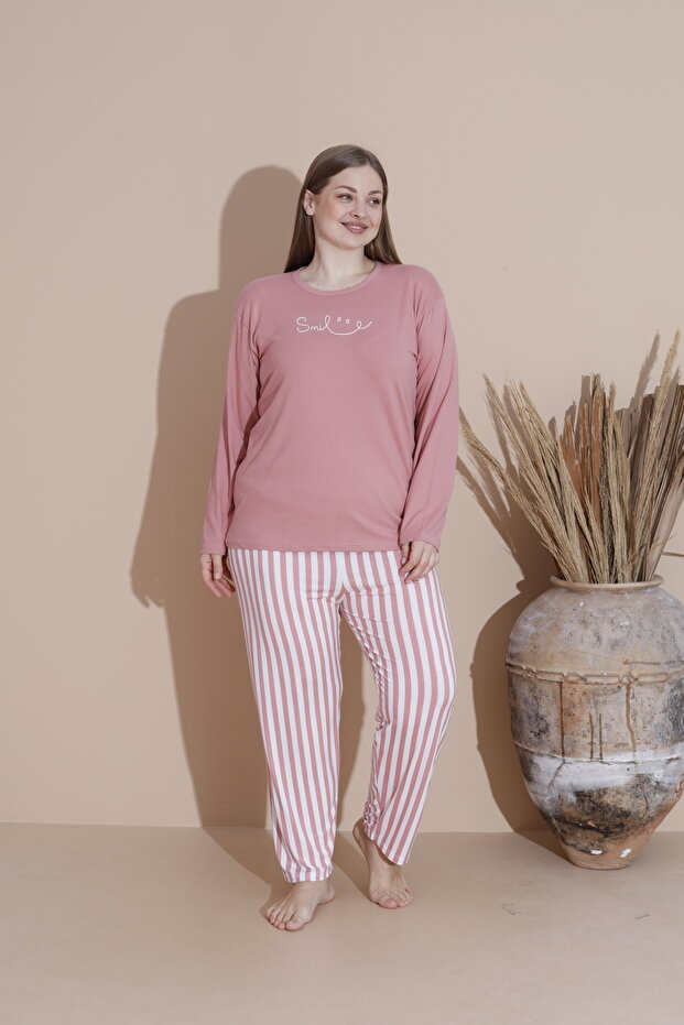 Plus Size Cotton Milan Fabric Women's Pajamas Set