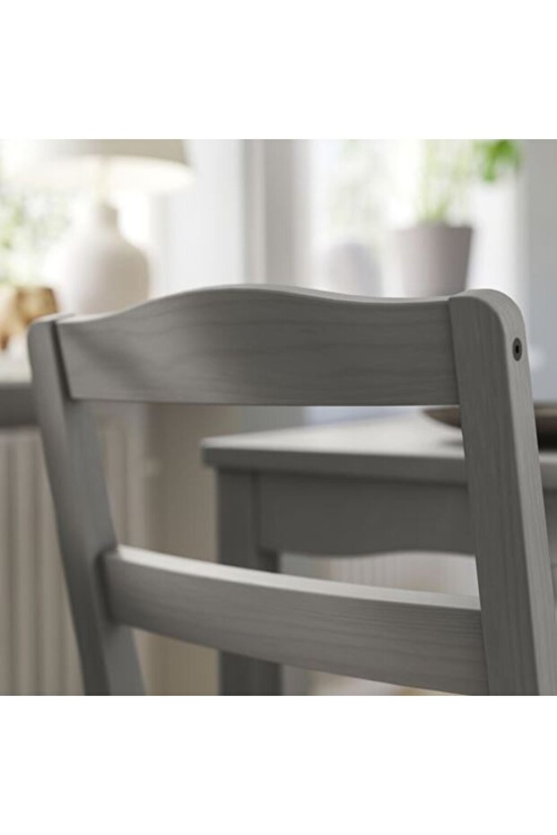 - HAUGA, ahşap sandalye, gri - 4