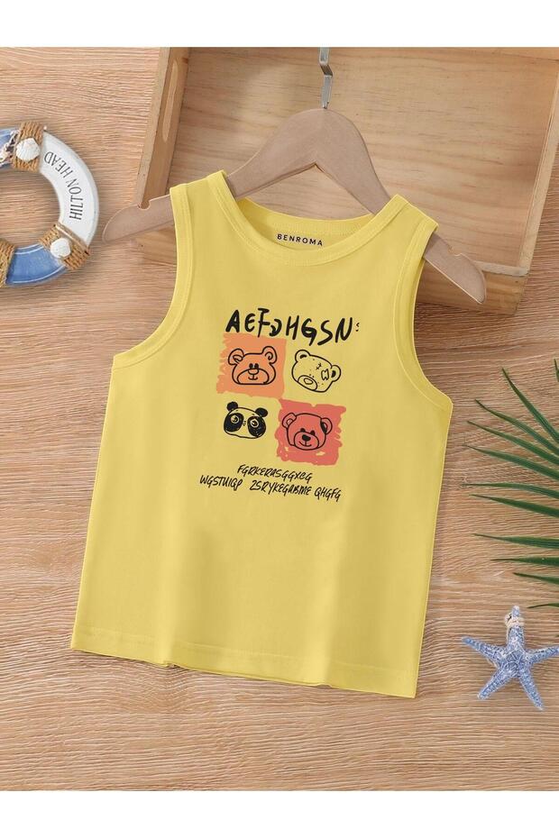 Cartoon Character Printed Sleeveless Children's T-Shirt