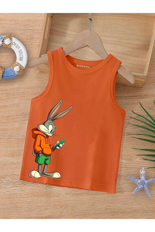 Cartoon Character Printed Sleeveless Children's T-Shirt