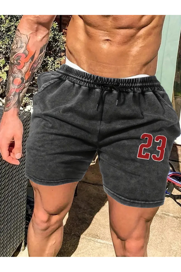 23 baskılı lastikli şort - 1