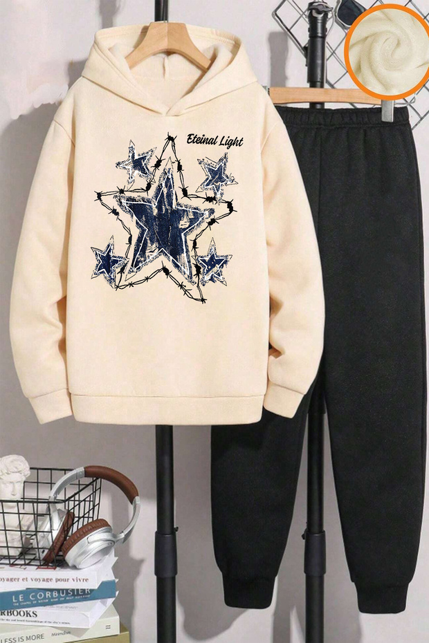 Star Printed Children's Comfortable Tracksuit Set