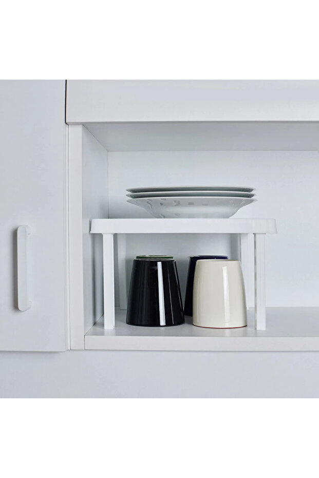 2 قطعة منظم داخل الخزانة رف مربع قابل للتكديس - 5