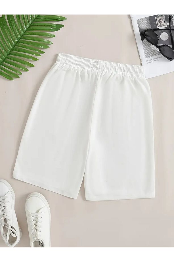 Unisex Beach Please Baskılı Renkli Basic Şort - 2
