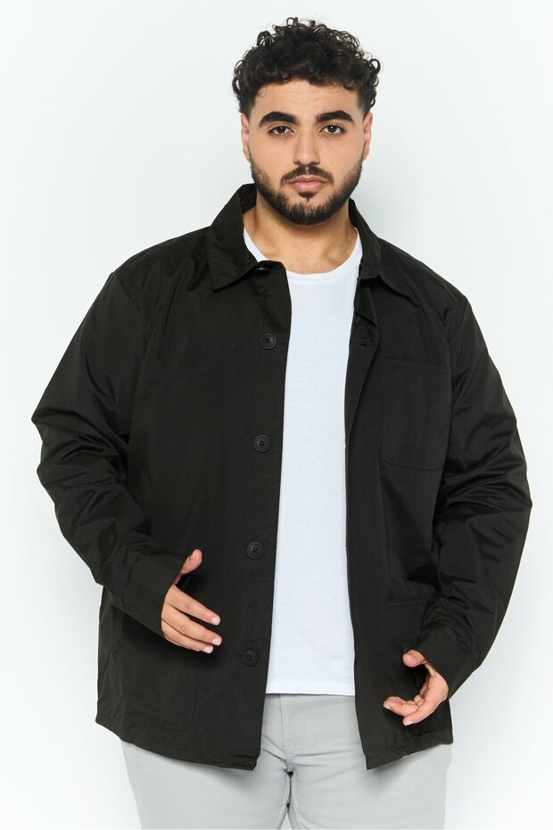 قميص رجالي سادة، زيتوني غامق - 1