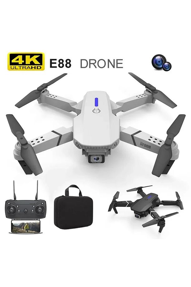 Çift Kameralı Drone Led Işıklı Wifi App Ve Uzaktan Kumanda Kontrollü Quadcopter Katlanabilir Şarjlı - 1