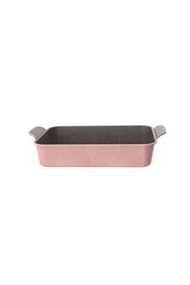 ,Rectangular Ovenware,Medium,43*21.50cm,double integrated handle,Pink Marble Color.
