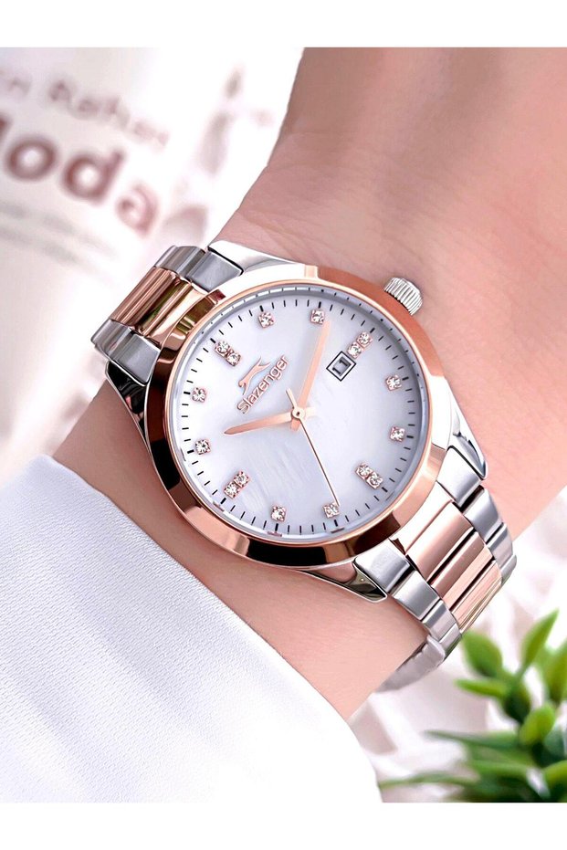 Steel Cord Calendar Special Mother of Pearl Dial 5 Atm Water Resistant Women Wrist Watch 2465.3.03