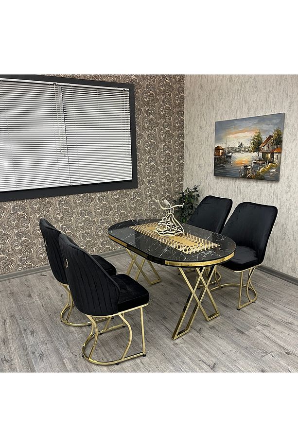 Asalet Mutfak Yemek Masası Takımı- 4 Kişilik Mutfak Masa Sandalye Takımı- Mutfak Masası Takımı - 4