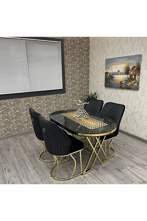 Asalet Mutfak Yemek Masası Takımı- 4 Kişilik Mutfak Masa Sandalye Takımı- Mutfak Masası Takımı - 3