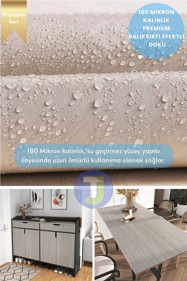 Kendinden Yapışkanlı Dokulu Balıksırtı Desen Premium Mutfak Duvar Dolap Kaplama 60cmX100cm - 5