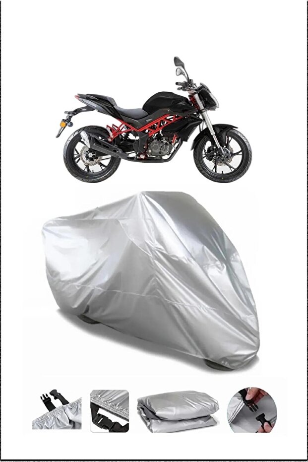 Benelli Bn125 Lock Compatible Waterproof Durable Motorcycle Tent-Gray