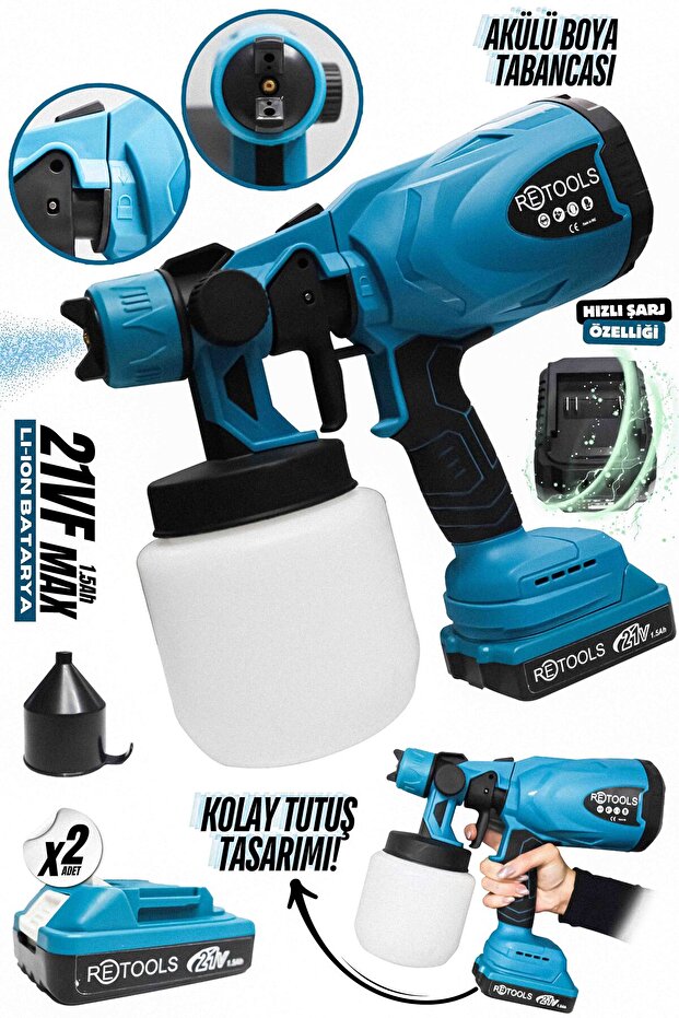 ŞARJLI BOYA TABANCASI MAVİ - 1