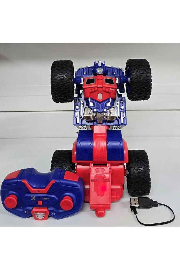 Oyuncak Transformers Optimus Prime Uzaktan Kumandalı Robot Olan Sesli Şarjlı Araba Tır Drift - 3