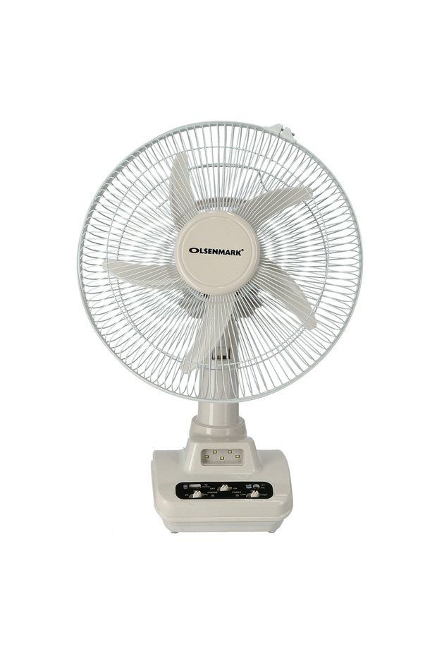 Rechargeable Oscillating Fan, 12 Inch - 5 Leaf PP Blades