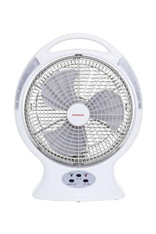 OMF1579 Desktop Rechargeable Fan with LED, 12 Inch