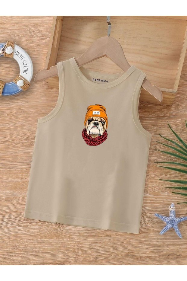 Cartoon Character Printed Sleeveless Children's T-Shirt