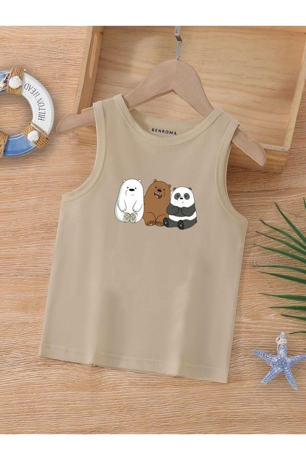 Cartoon Character Printed Sleeveless Children's T-Shirt