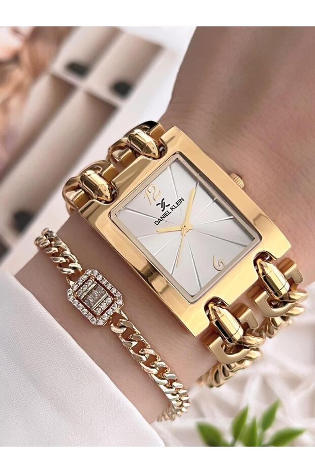 30 Mt Water Resistant Women's Wrist Watch+Bracelet with Steel Chain Design Band B.10036.S2