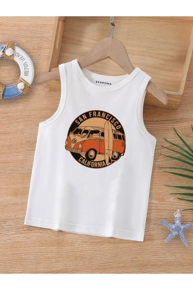 Cartoon Character Printed Sleeveless Children's T-Shirt