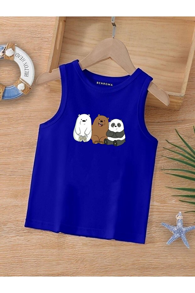 Cartoon Character Printed Sleeveless Children's T-Shirt