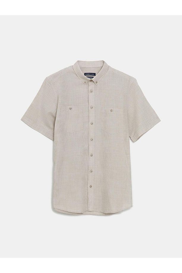 LCWAIKIKI Classic Regular Fit Kısa Kollu Poplin Erkek Gömlek - 1