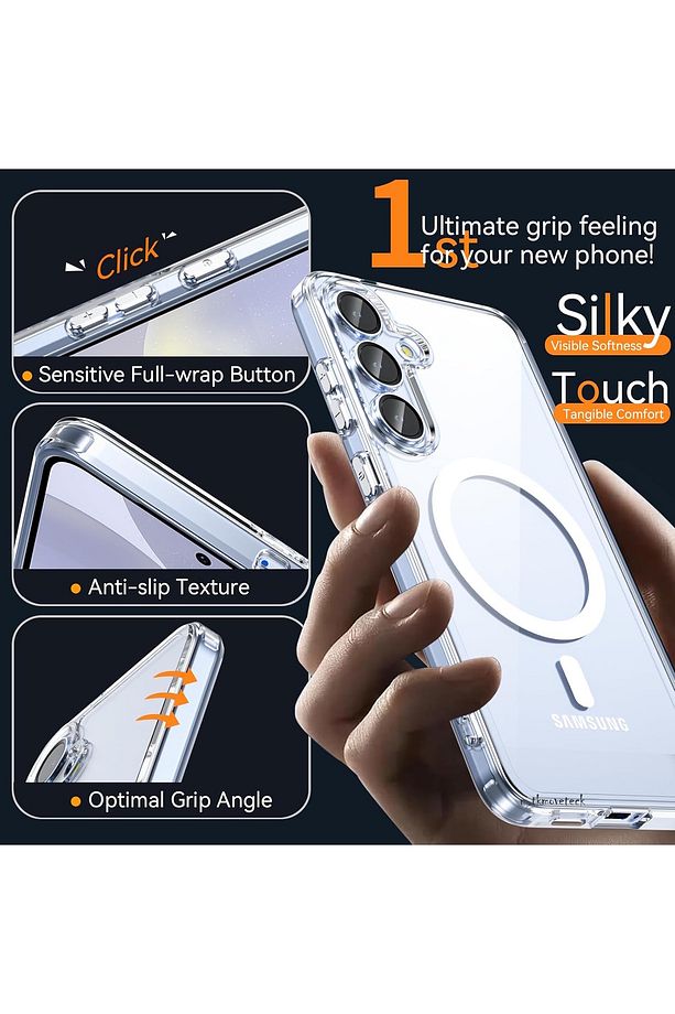 Galaxy S25 Plus Kılıf Magsafe Wireless Kablosuz Şarj Destekli Sert Silikon Şeffaf Kapak Manyetik - 2