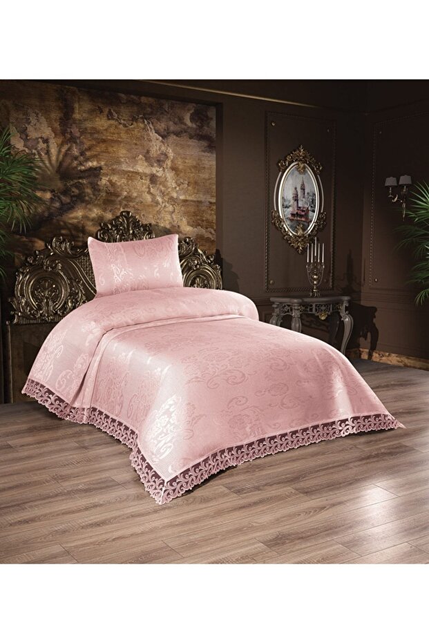 Sarmaşık Tek Kişilik Brokar Yatak Örtüsü - 1