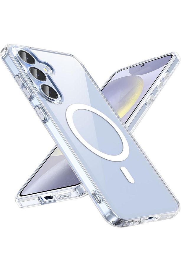 Galaxy S25 Plus Kılıf Magsafe Wireless Kablosuz Şarj Destekli Sert Silikon Şeffaf Kapak Manyetik - 1