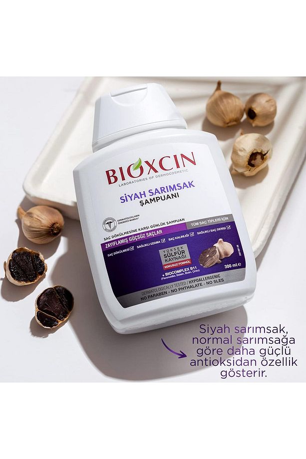 Dökülme ve İncelme Karşıtı Siyah Sarımsak Şampuanı 300ml x 4 Adet + 1 Adet 100ml Jel Hediye - 4