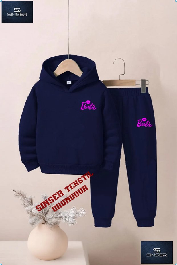 Hooded Children's Tracksuit Set with "Bary Opucked Logo" Print