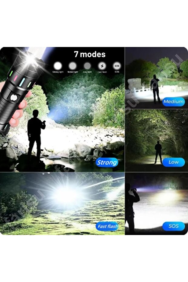 Dayanıklı ve Şarj Edilebilir LED El Feneri – 1000 Lümen, Zumlanabilir ve 4 Saat Aydınlatma - 4