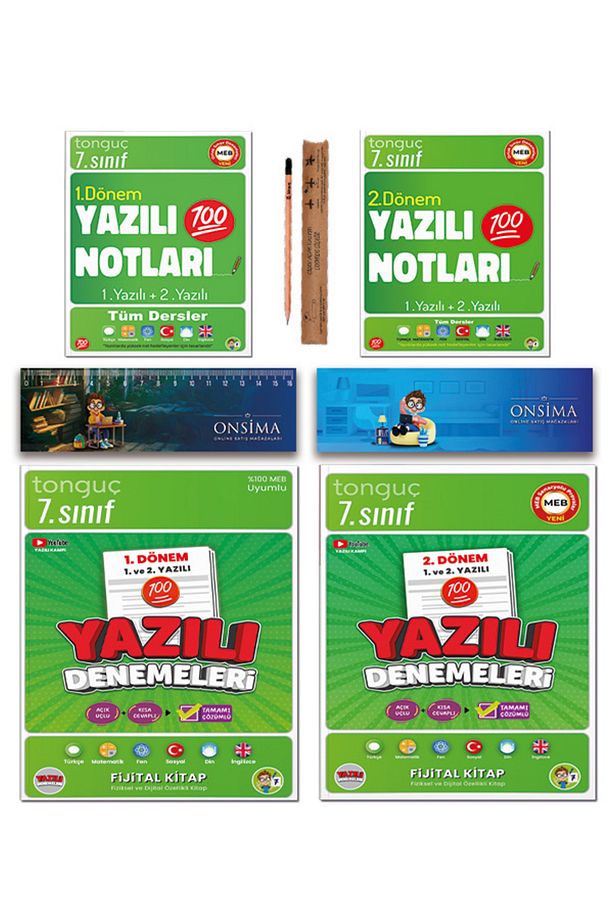 7. Sınıf Yazılı Denemeleri - Yazılı Notları Tüm Dersler 1. ve 2. Dönem Set 2 Kitap - 1