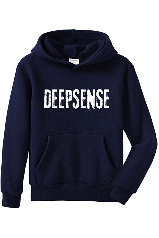 سويت شيرت شتوي للرجال بغطاء رأس ملون مطبوع عليه Deepsence
