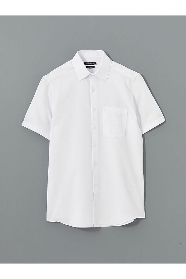 LCWAIKIKI Formal Regular Fit Kısa Kollu Armürlü Erkek Gömlek - 5