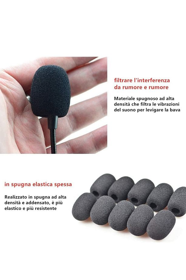 Voarge Küçük Mikrofon Süngeri Mini Boyut, 10 Adet Mini Mikrofon Kılıfı - 5