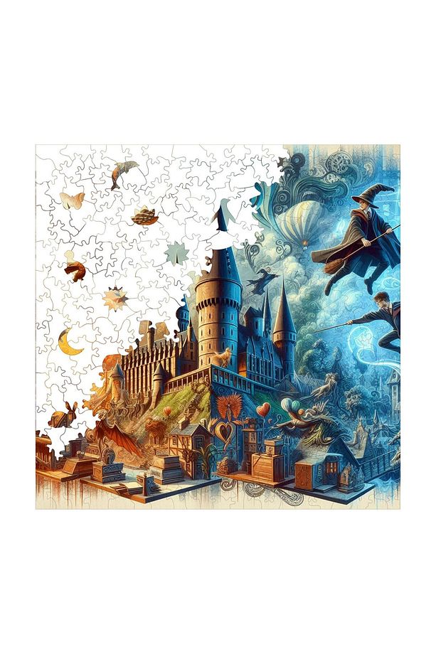 Hogwarts Ahşap Puzzle Yetişkin Benzersiz Parçalı Yapboz Puzzle Yapıştırıcılı S1-05 - 5