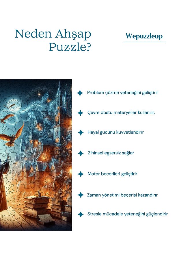 Harry Potter Macerası Ahşap Puzzle Yetişkin Benzersiz Parçalı Yapboz Puzzle Yapıştırıcılı S1-06 - 8