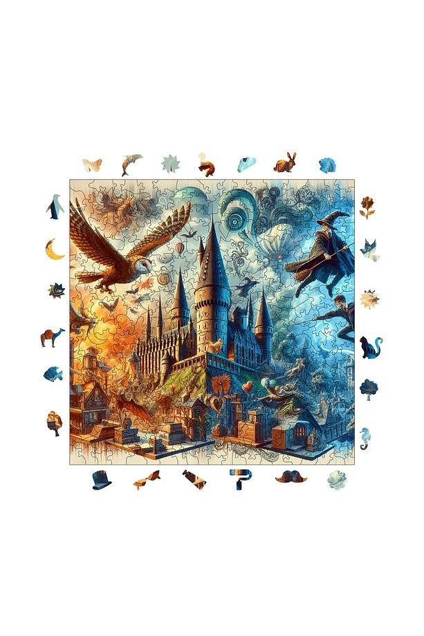 Hogwarts Ahşap Puzzle Yetişkin Benzersiz Parçalı Yapboz Puzzle Yapıştırıcılı S1-05 - 3