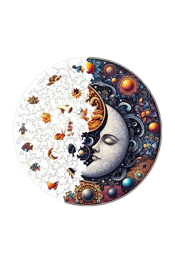 Ahşap Puzzle Güneş Ve Ayın Dansı Benzersiz Parçalı Yapboz 252 Parça 29x29 Cm A1-06 - 5