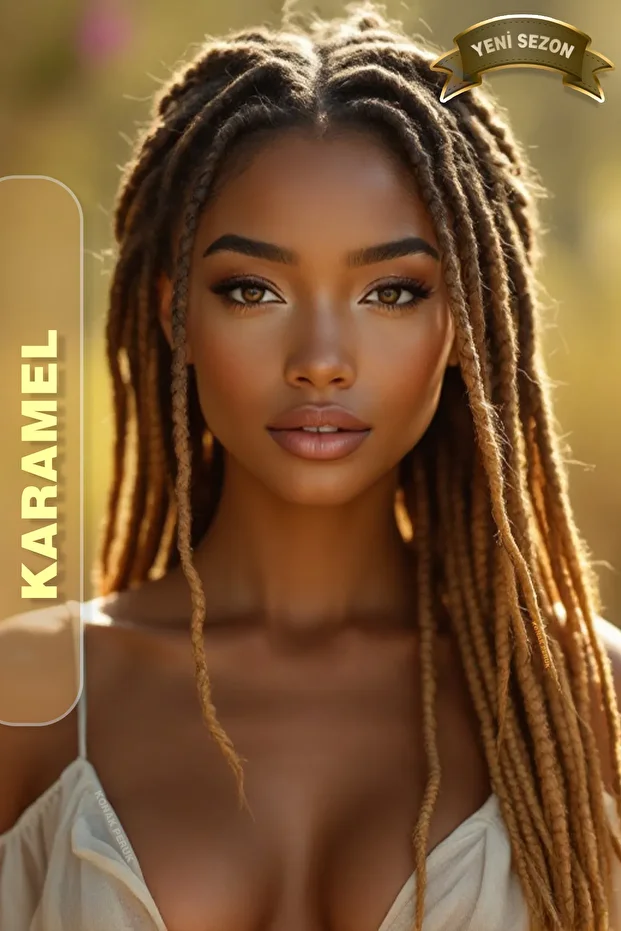 Afrika Zenci Örgüsü Rasta Ve Box Braid için Sentetik Saç - Karamel - 1