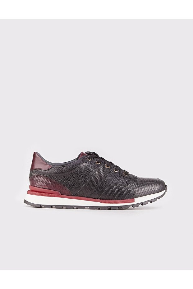 Genuine Leather Black Lace-Up Men's Casual Shoes