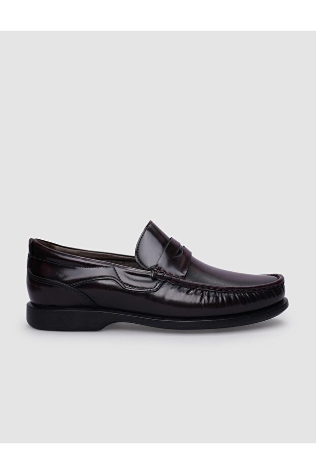 Men's Casual Shoes - 100% Genuine Leather, Burgundy Opening