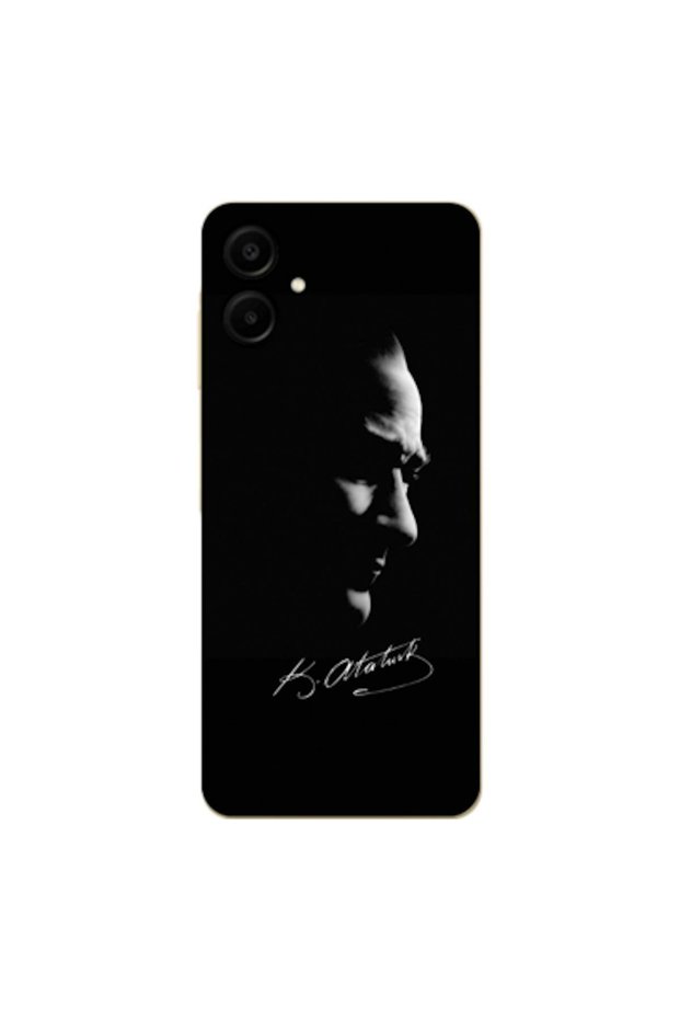 Samsung Galaxy A06 Compatible Case Mustafa Kemal Atatürk Black Silicone Case (Printed)