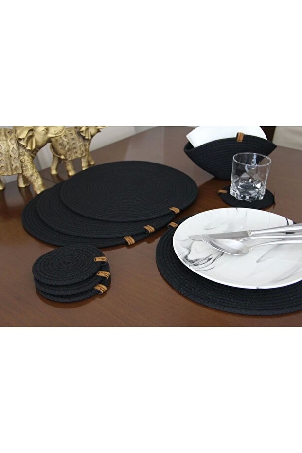 9 Piece Placemat Set for 4 Persons, Charger Set, Plate Coaster, Coaster, Runner