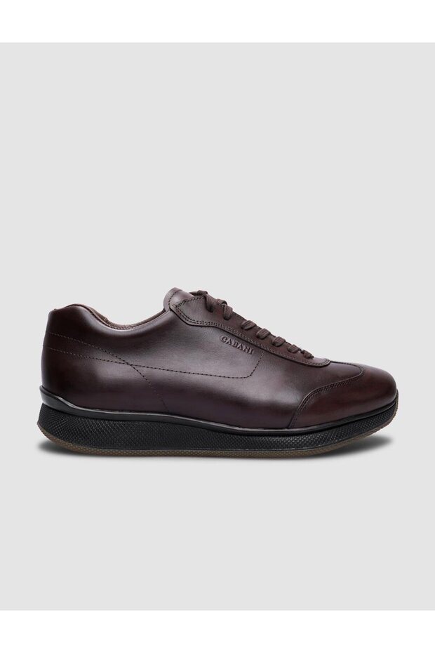 100% Genuine Leather Brown Lace-Up Men's Sports Shoes